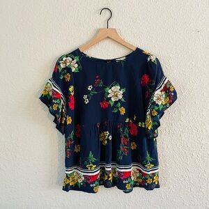 Joie Ayako Floral Print Silk Top